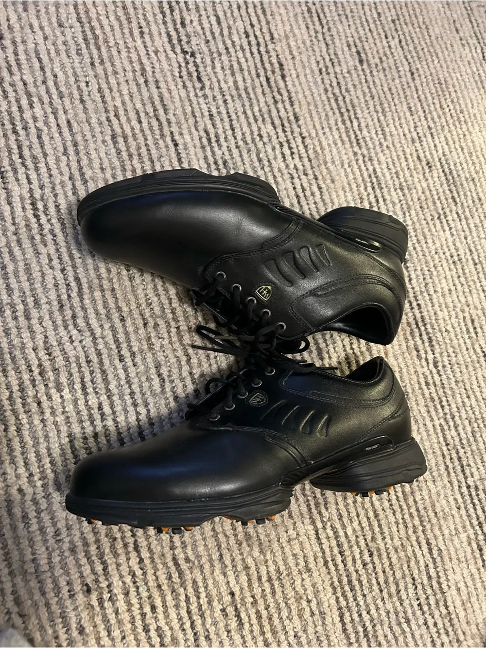 Walter Hagen Men's Black Leather Lace-Up Golf Shoes Size 10.5